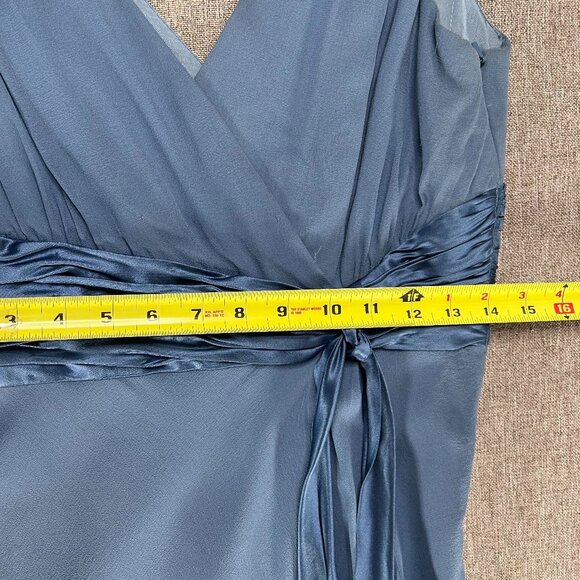 Maggy London 100% Silk Maxi Fit & Flare Dress Women's 8 Blue Wedding Party NWT - Picture 14 of 15